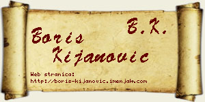 Boris Kijanović vizit kartica